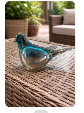 Hand blown blue bird